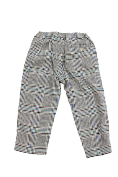 Il Gufo Boys Houndstooth Print Elastic Waist Dress Pants Brown Size 4