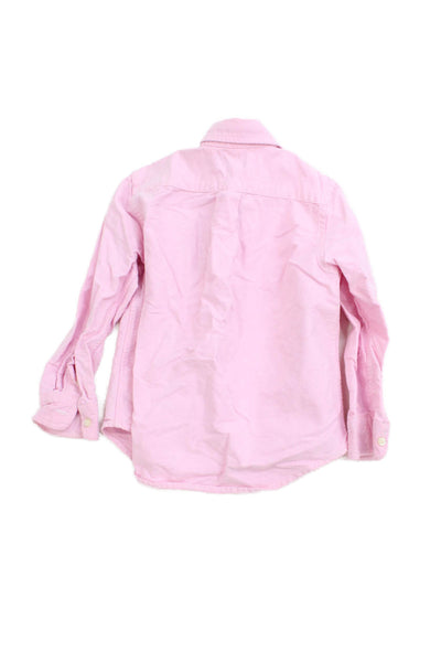 Polo Ralph Lauren Boys Cotton Collared Long Sleeve Buttoned-Down Pink Size 4