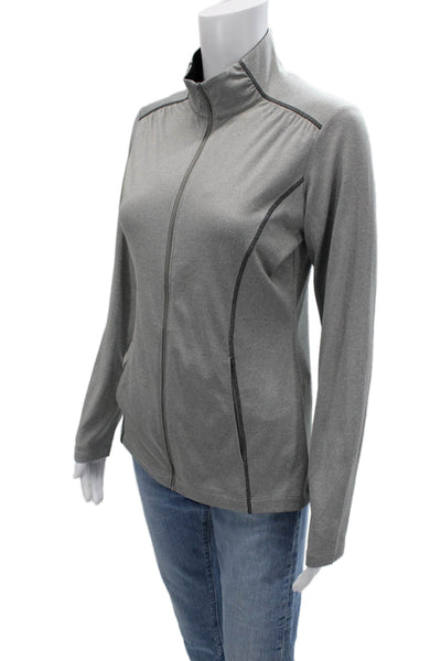 Cutter & Buck Womens Gray High Neck Windbreaker Zip Size S