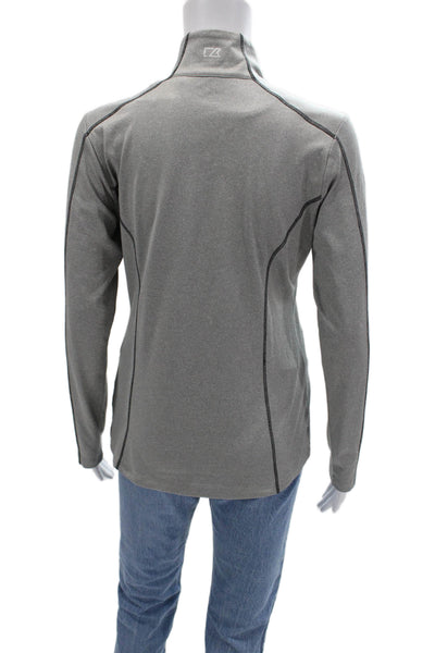 Cutter & Buck Womens Gray High Neck Windbreaker Zip Size S