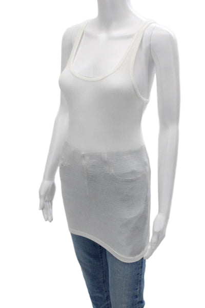 ATM Women Basic Camisole White Modal Blend Sleeveless Round Neck Size XS
