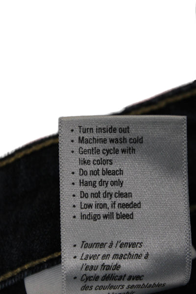 Paige Womens Ankle Skinny Jeans Dark Blue Mid-Rise Rayon Cotton 25in Size 24