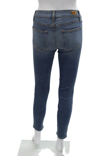 Paige Womens Ankle Skinny Blue Mid Rise Jeans Size 24