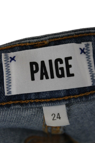 Paige Womens Ankle Skinny Blue Mid Rise Jeans Size 24