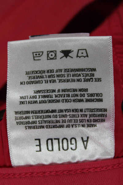 Agolde Women Ankle Skinny Jeans Red Button 98% Cotton Size 24
