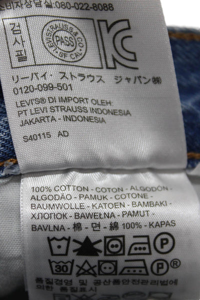 Levis Womens High Waist Straight Jeans Light Blue 100% Cotton Size 24
