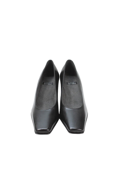 Stuart Weitzman Womens Leather Square Toe Pumps Black Size 3.5 B