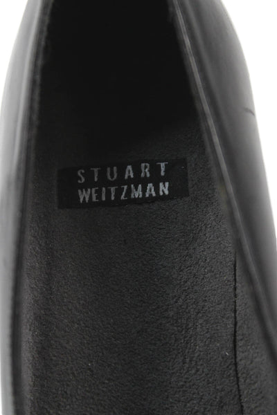 Stuart Weitzman Womens Leather Square Toe Pumps Black Size 3.5 B