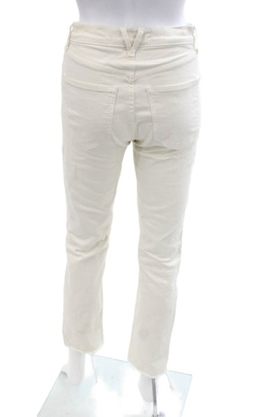 Veronica Beard Women Ankle Cropped Jeans White 27 Inseam Size 25