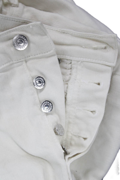 Veronica Beard Women Ankle Cropped Jeans White 27 Inseam Size 25