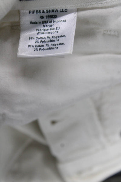 Veronica Beard Women Ankle Cropped Jeans White 27 Inseam Size 25
