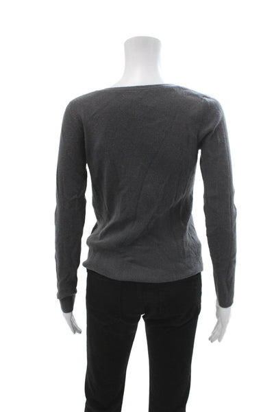 Club Monaco Womens Pullover V-Neck 100% Cashmere Dark Gray Long Sleeve Size XS