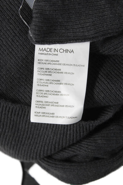 Club Monaco Womens Pullover V-Neck 100% Cashmere Dark Gray Long Sleeve Size XS