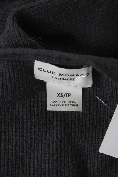 Club Monaco Womens Pullover V-Neck 100% Cashmere Dark Gray Long Sleeve Size XS