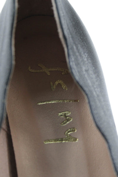 FS/NY Women's Round Toe Scallop Edge Block Heels Pumps Silver Size 8.5