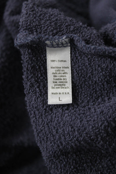Set Womens Henley Sweatshirt Purple Zip Mockneck Cotton 90s Size L