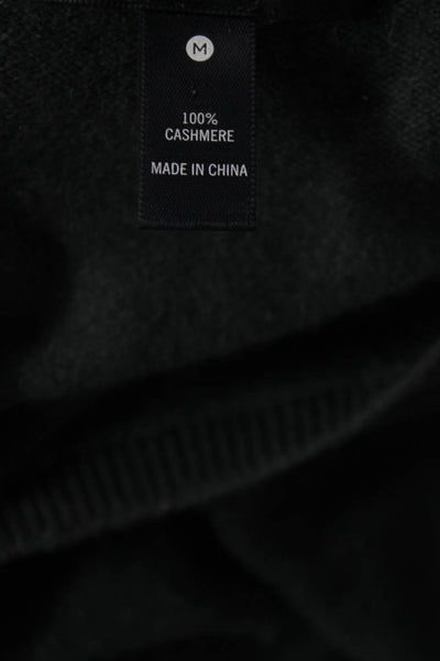 Aqua Cashmere Womens Pullover 100% Cashmere Dark Gray Crew Neck Sweater Size M