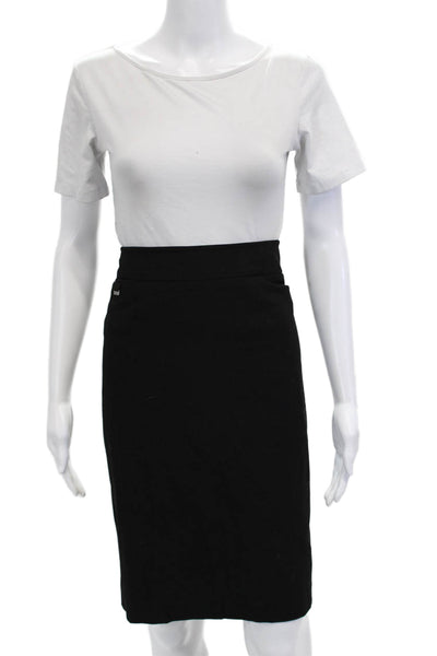 Calvin Klein Women Straight Pencil Skirt Black Solid Size 12