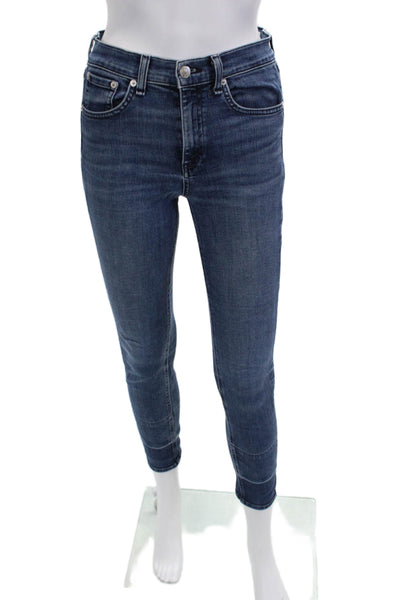 Rag & Bone Jean Womens Ankle Skinny Jeans Dark Blue Denim Size 25