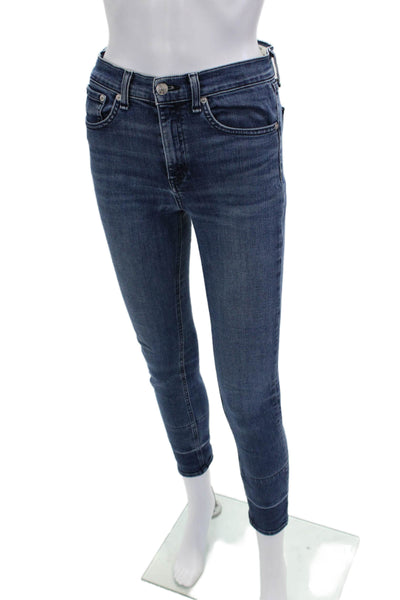Rag & Bone Jean Womens Ankle Skinny Jeans Dark Blue Denim Size 25