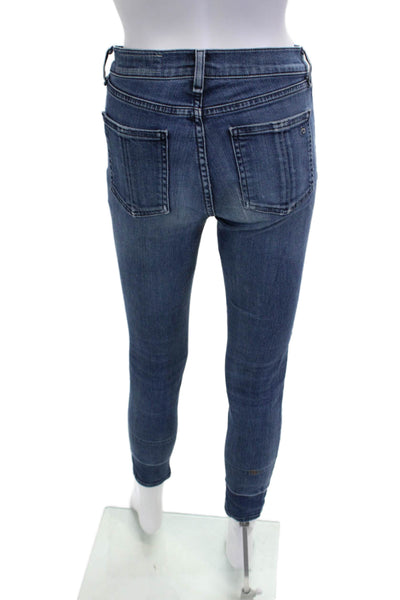Rag & Bone Jean Womens Ankle Skinny Jeans Dark Blue Denim Size 25