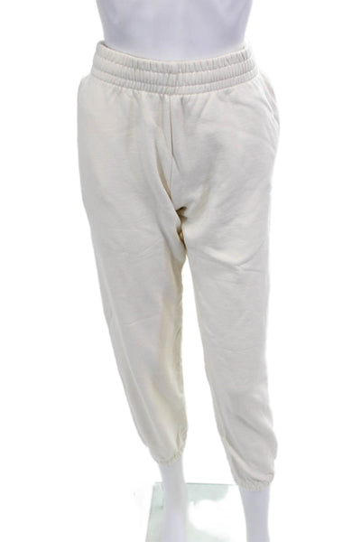Apres Sport Unisex Jogger Sweatpants White Bamboo Cotton Size M