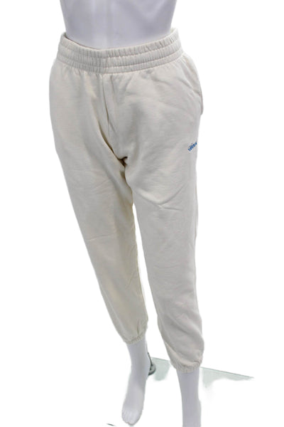 Apres Sport Unisex Jogger Sweatpants White Bamboo Cotton Size M
