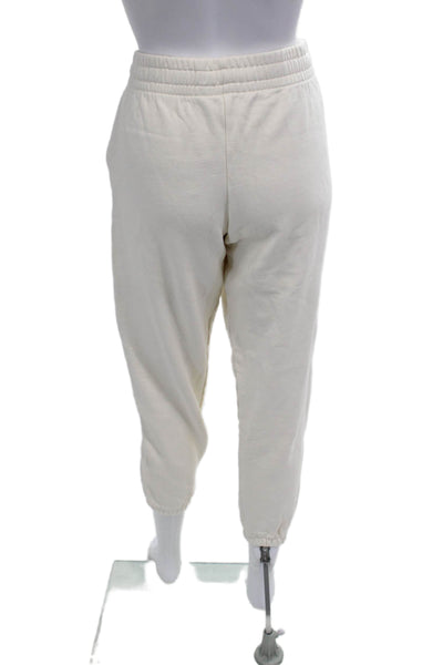 Apres Sport Unisex Jogger Sweatpants White Bamboo Cotton Size M