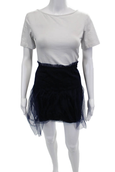 Rodarte Womens Mini Tutu Skirt Dark Blue Polyester Nylon Short Size 7