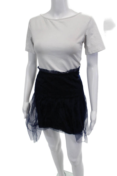 Rodarte Womens Mini Tutu Skirt Dark Blue Polyester Nylon Short Size 7