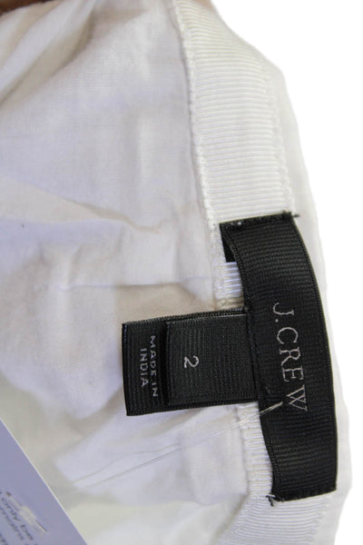 J Crew Womens Mini Peasant Skirt White Cotton Size 2