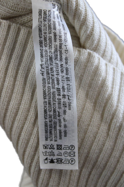 Zara Unisex Pullover Striped Crewneck Long Sleeve Sweater Beige Size L