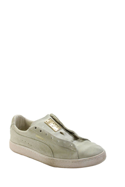 Puma Womens Suede Paneled Low Top Athletic Sneakers Gray Size 7