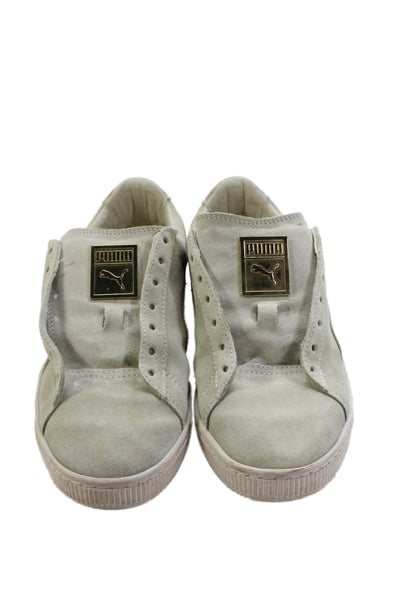 Puma Womens Suede Paneled Low Top Athletic Sneakers Gray Size 7