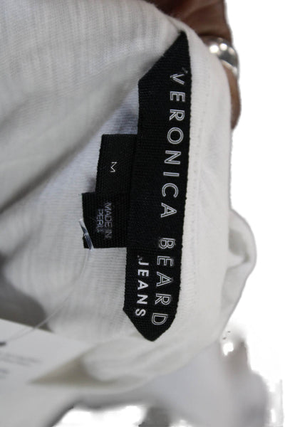 Veronica Beard Womens Crew Neck Pima Cotton T-Shirt White Size M