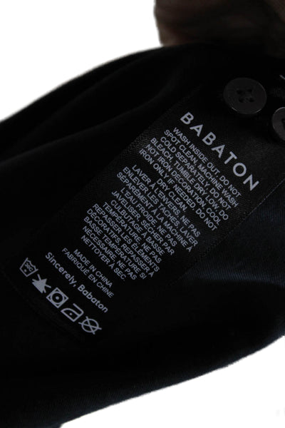 Babaton Womens Collared Button-Up Tencel Top Black Long Sleeve Size M