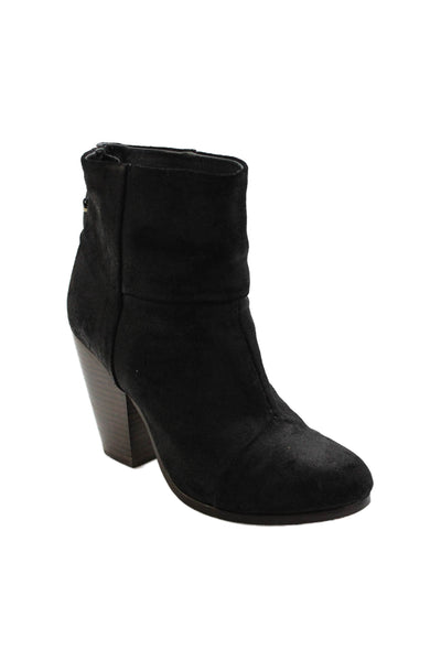 Rag & Bone Womens Leather Zip Up Newbury Ankle Boots Black Size 36 6