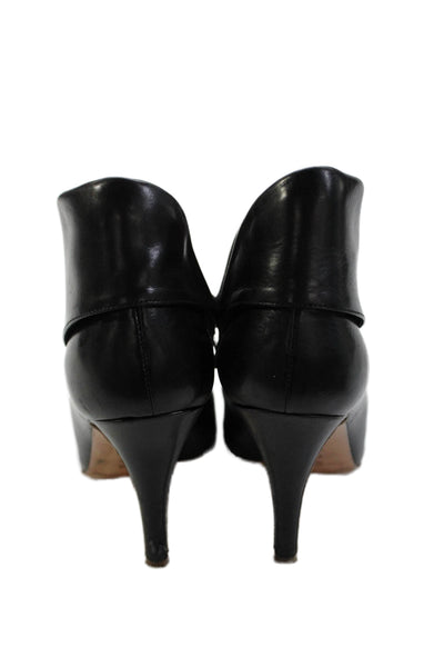 Sigerson Morrison Womens Leather Peep Toe Ankle Booties Black Size 6