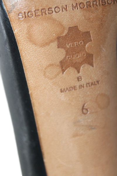 Sigerson Morrison Womens Leather Peep Toe Ankle Booties Black Size 6