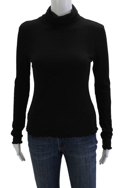 Show Me Your Mumu Women Basic Turtleneck Long Sleeve Top Black Size S