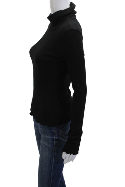 Show Me Your Mumu Women Basic Turtleneck Long Sleeve Top Black Size S