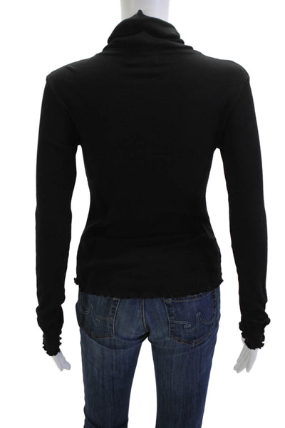 Show Me Your Mumu Women Basic Turtleneck Long Sleeve Top Black Size S