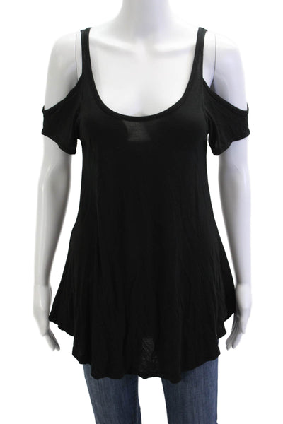 Michael Lauren Womens Tunic T-Shirt Black Cotton Round Neck Short Sleeve Size M