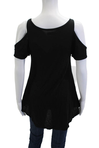 Michael Lauren Womens Tunic T-Shirt Black Cotton Round Neck Short Sleeve Size M