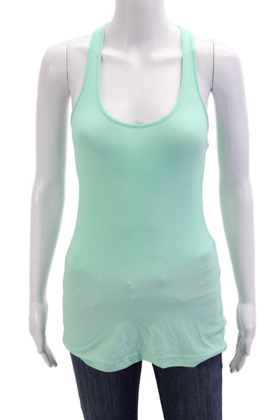 Lululemon Women Green Basic Sleeveless Nylon Tank Round Neck Size 8