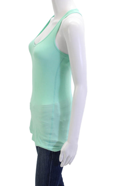 Lululemon Women Green Basic Sleeveless Nylon Tank Round Neck Size 8
