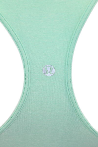 Lululemon Women Green Basic Sleeveless Nylon Tank Round Neck Size 8
