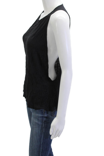 Blue Life Womens Basic Black Tank Top Crewneck Sleeveless Beach Size XS