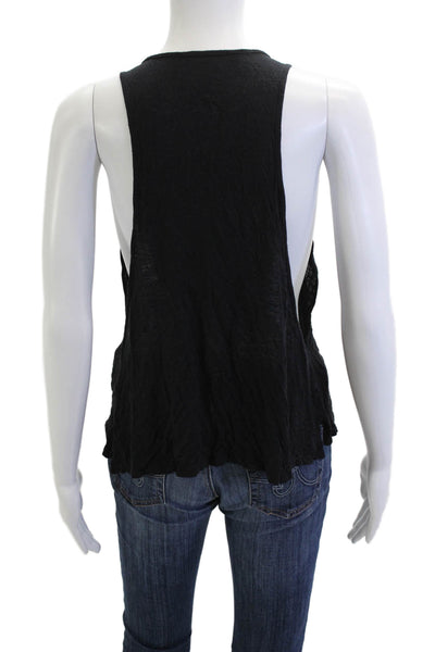 Blue Life Womens Basic Black Tank Top Crewneck Sleeveless Beach Size XS