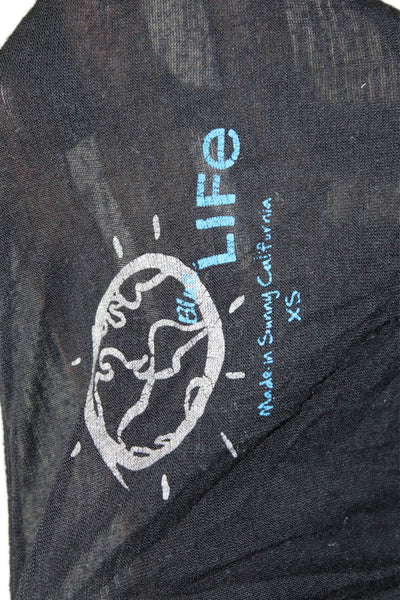 Blue Life Womens Basic Black Tank Top Crewneck Sleeveless Beach Size XS